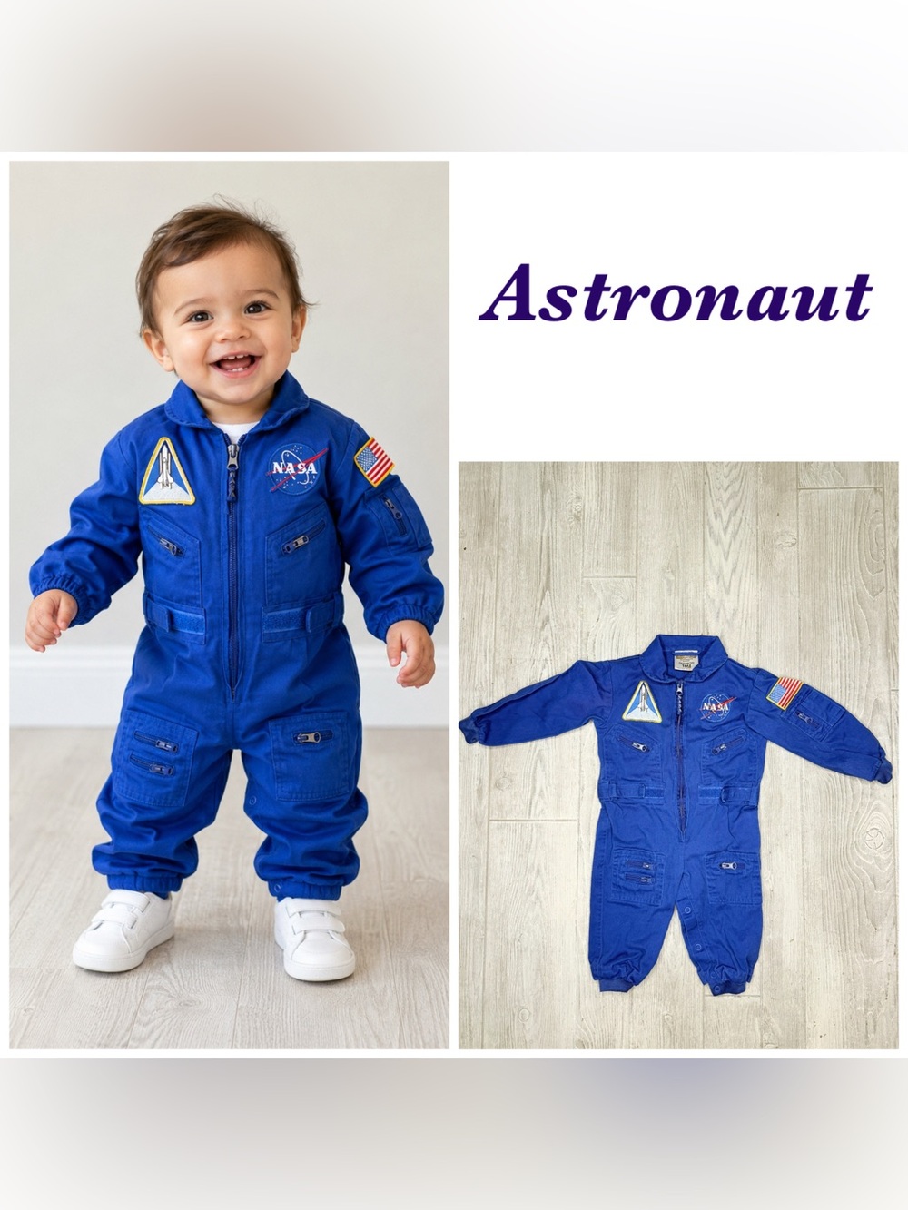 Get real gear NASA Astronaut Flight Suit halloween Costume dress up cosplay 18m